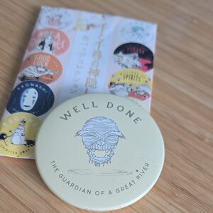 Spirited Away WELL DONE pin Button Guardian Of Great River